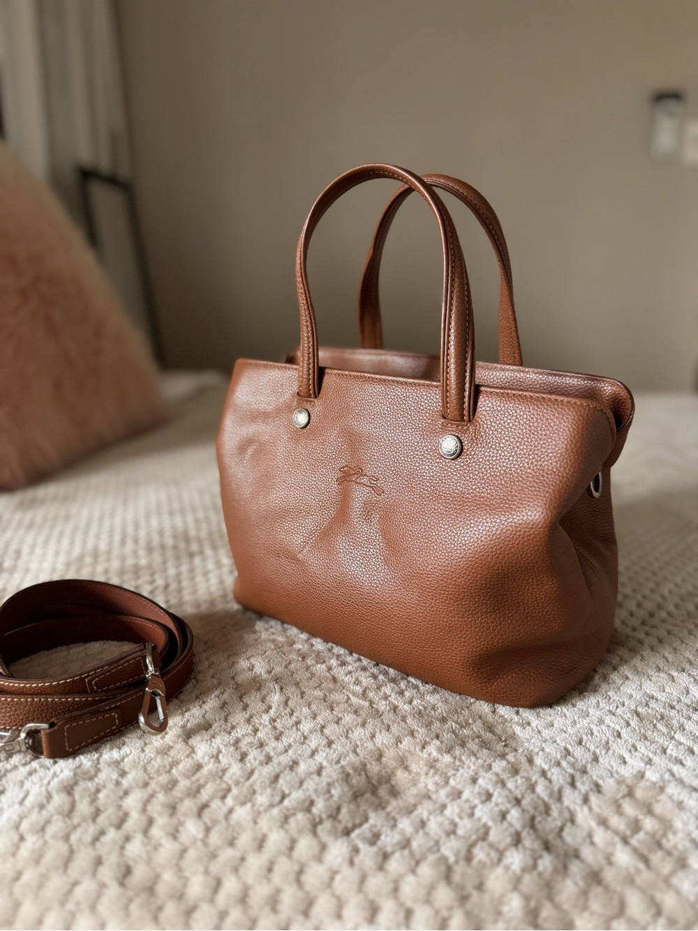 Longchamp Le Foulonné Cognac Leather Tote + Strap 🤎 - Picture 8 of 8